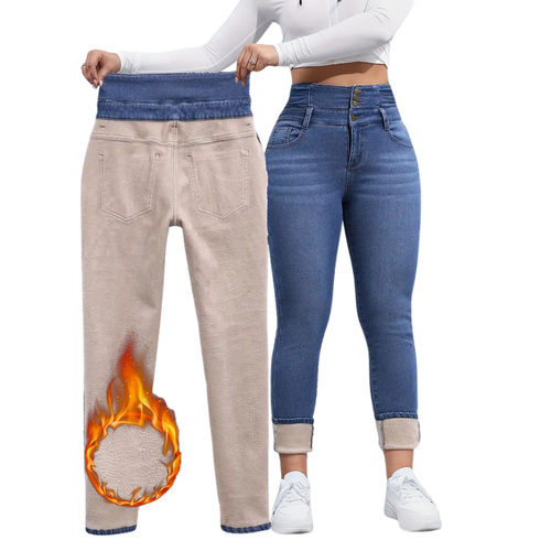 Mauvea™ High Waisted Fleece Jeans